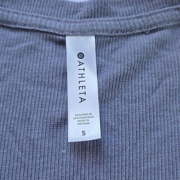 Athleta Cloudlight Rib Stratus Tee Lavender Purple Sleeveless Ribbed Women's S - Picture 2 of 9